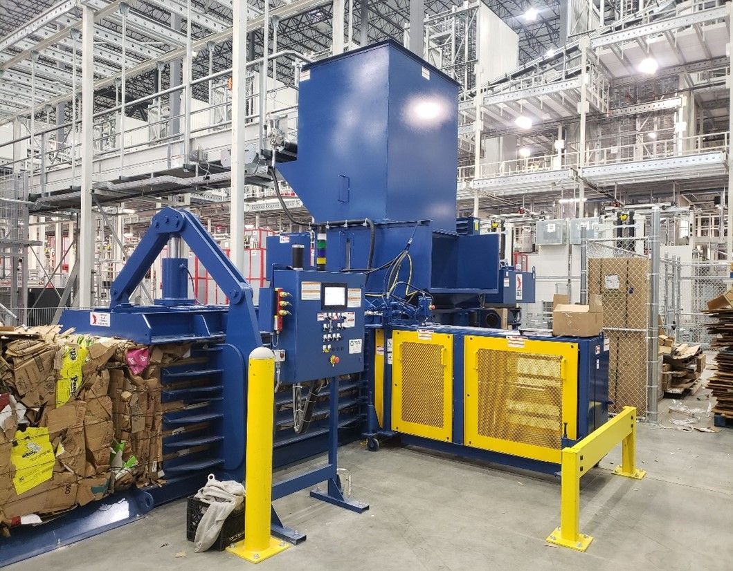 Baler Overhead Trash Line — Chicago, IL — Mid America Paper Recycling Co Inc