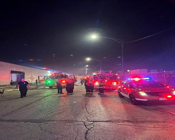 Police Officers and Firefighters in the Road — Chicago, IL — Mid America Paper Recycling Co Inc