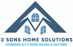 A logo for a company called 3 Sons Siding & Gutters.