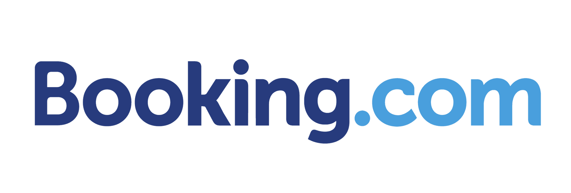 Logotipo de Booking.com en texto azul oscuro sobre fondo blanco.