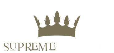 Gold crown above the word “SUPREME” on a white background