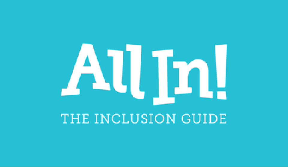 The All In! Inclusion guide logo with white text