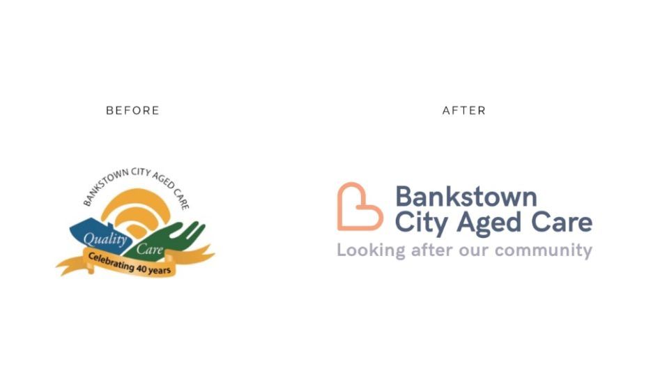 Before and after Bankstown Aged Care logo redesign