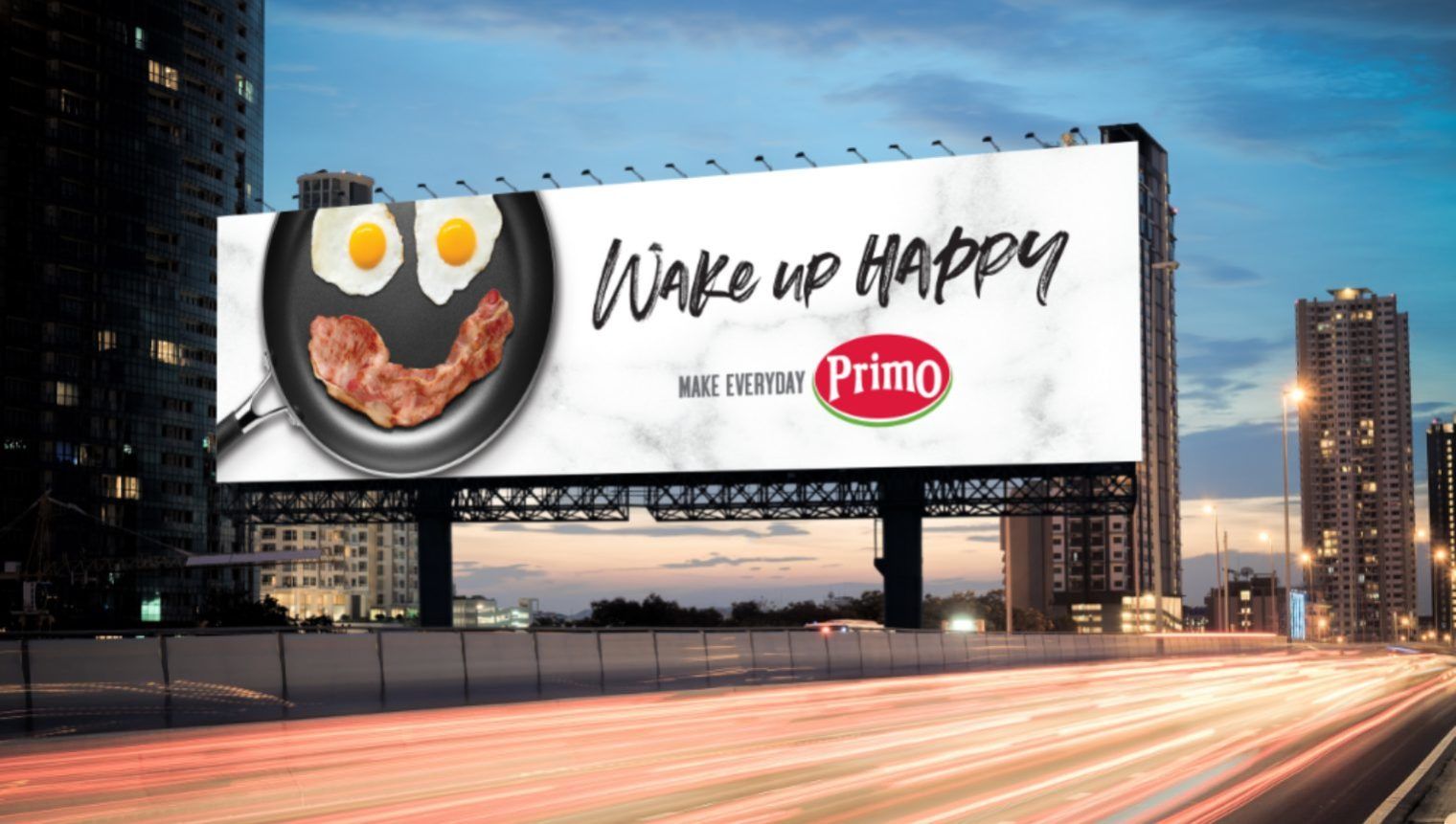 Wake up happy Primo outdoor billboard