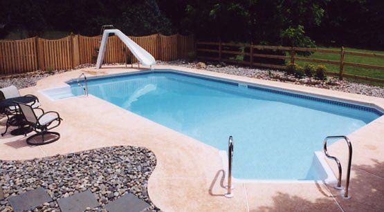New Swimming Pool With Slide — Pittstown, NJ — Advantage Pools
