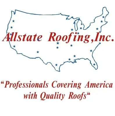 Allstate Roofing, Inc. logo: US map outline with text "Professionals Covering America with Quality Roofs".