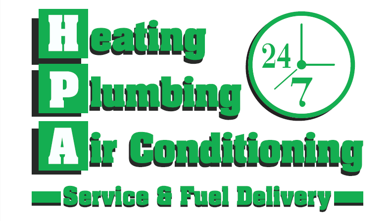 A logo for heating plumbing and air conditioning service
