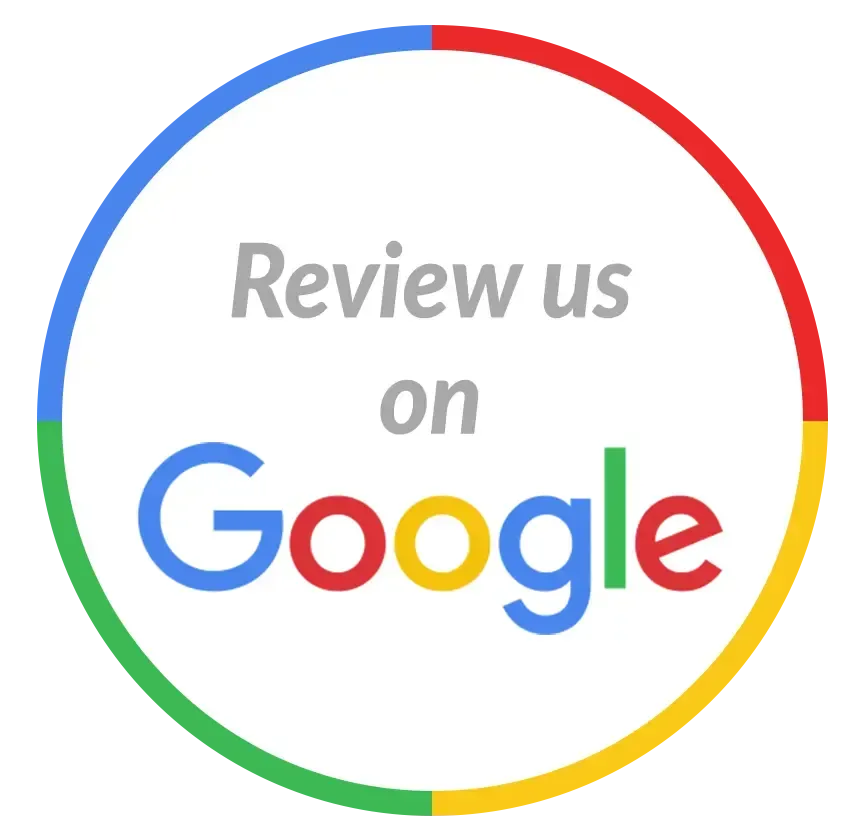 A google logo that says `` review us on google ''