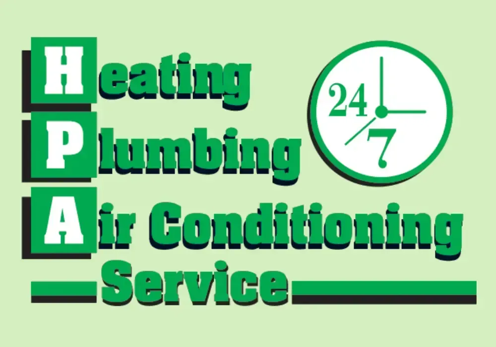 A logo for heating plumbing and air conditioning service