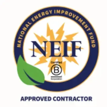 The logo for the National Energy Improvement Fund is an approved contractor.