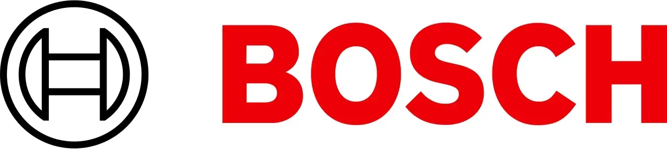 The bosch logo is red and black on a white background.