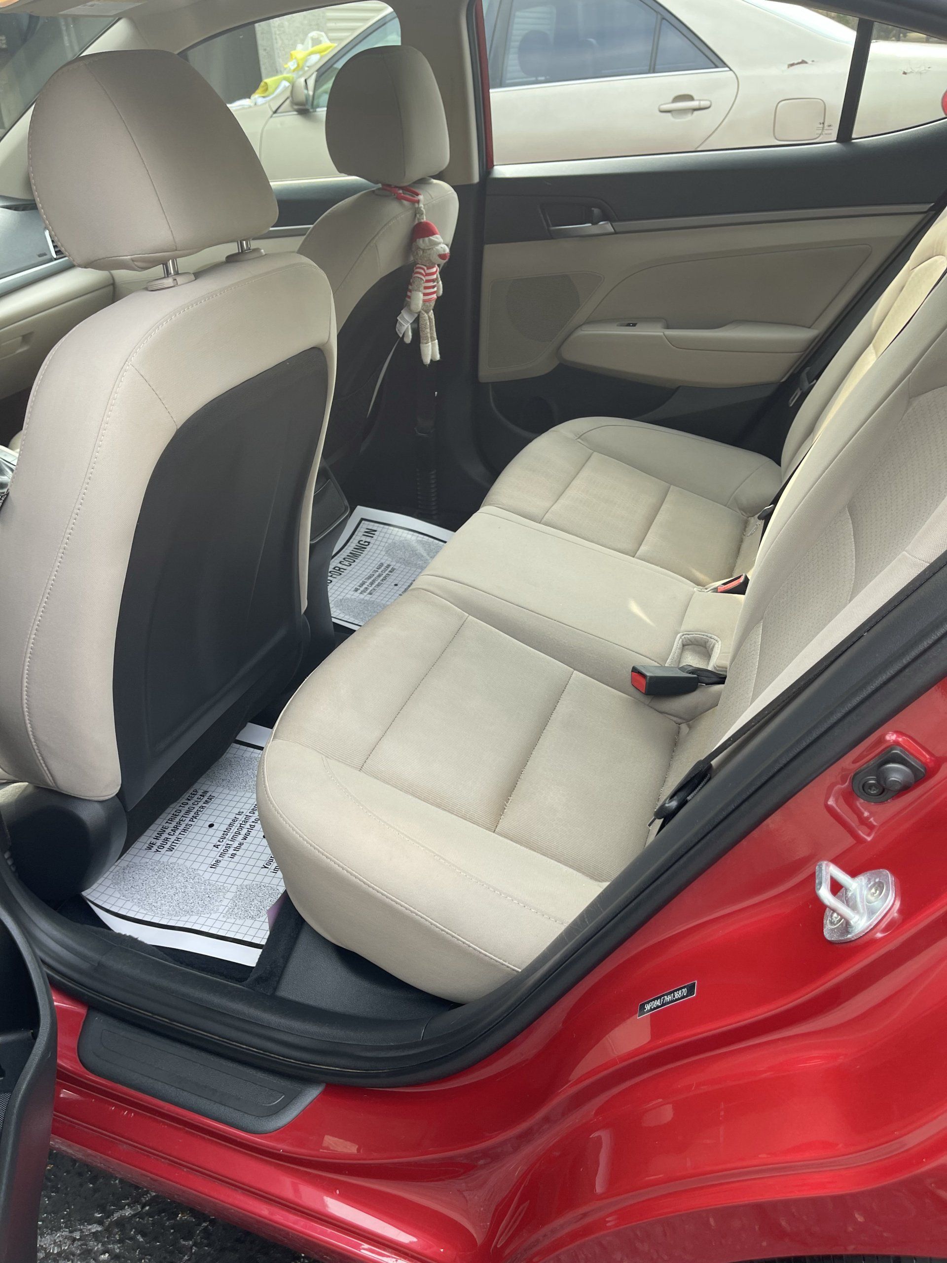 Fresno Auto Detailing - Interior Red Car Backseats