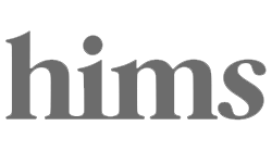 A black and white logo for hims on a white background.