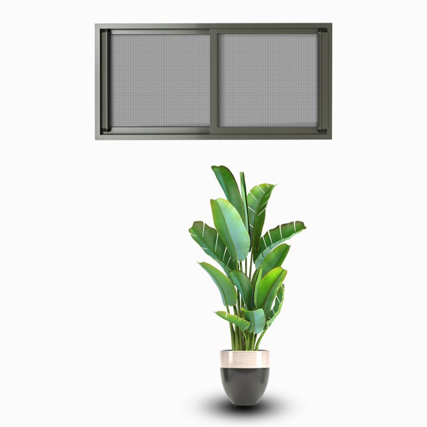 A Potted Plant Is Sitting Next To A Window With A Screen — Eastcoast Aluminium & Glass In Ballina, NSW