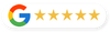 A google logo with five stars on it on a white background.