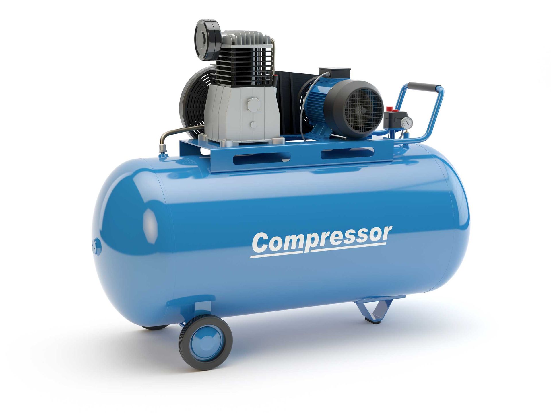 A portable blue tank unit from air compressor suppliers, isolated on a white background.