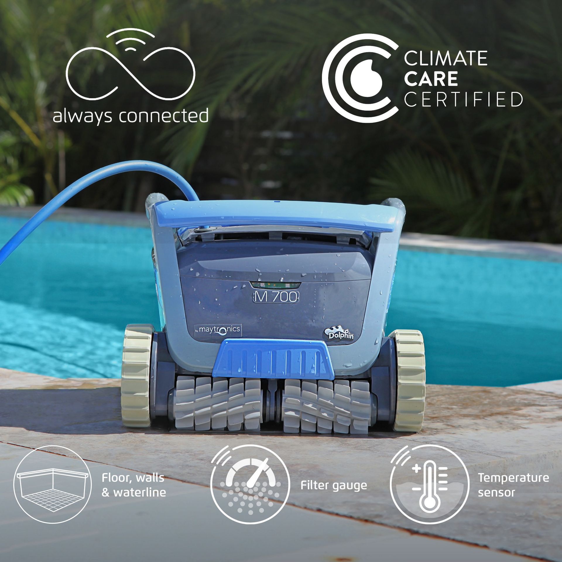 A Pool Cleaner M700 Next to a Pool — Manning Pools, Rubber & Foam In Taree, NSW