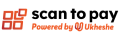 Scan to pay logo, with a square pattern in red and black text