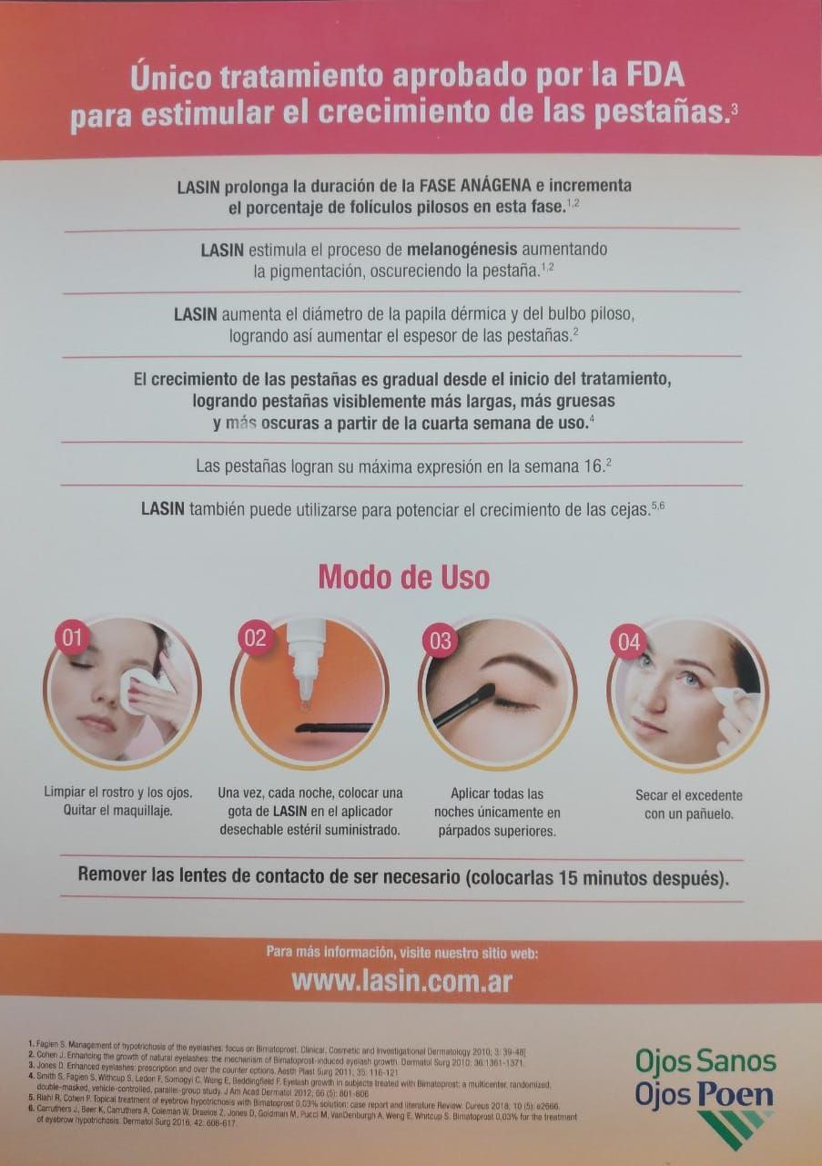 Un folleto explica cómo aplicar extensiones de pestañas.