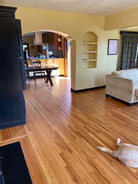 living room refinishing wooden floor san diego