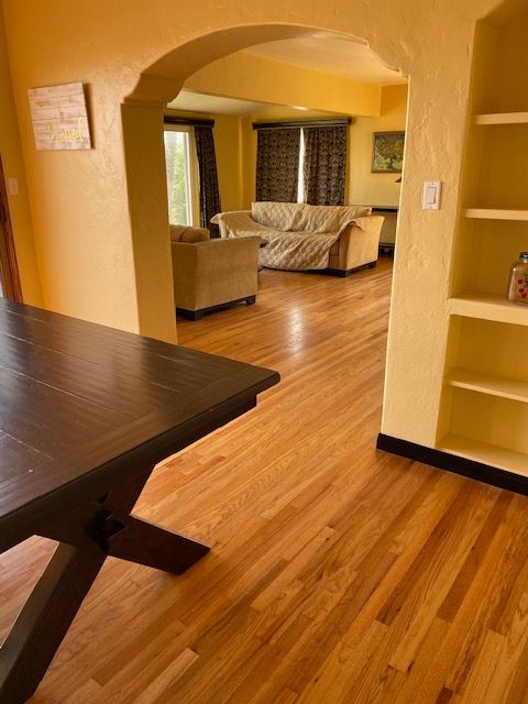 dining area refinishing wooden floor san diego