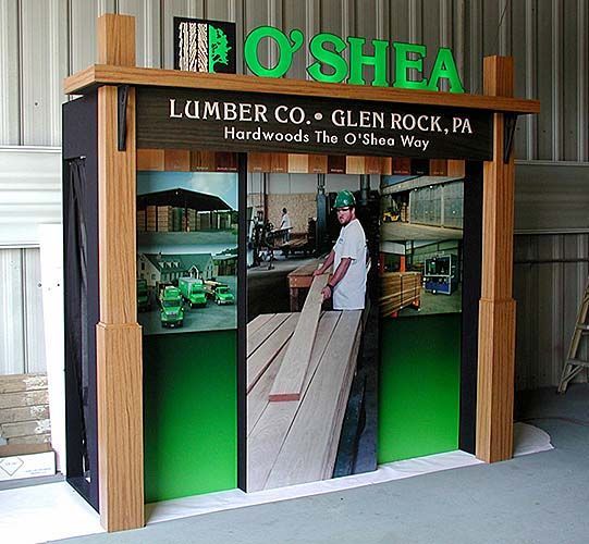 A sign for o'shea lumber co. in glen rock pa