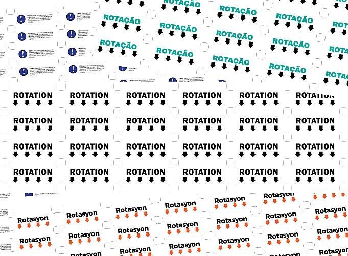 A bunch of labels that say rotation on them