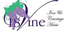 Logo for 18/Vine Inn & Carriage House, featuring grapes and vines.