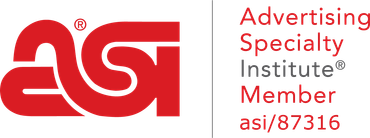 Red ASI logo with text "Advertising Specialty Institute Member asi/87316".
