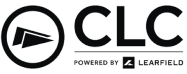 CLC logo with a circular icon and text "CLC powered by Learfield".