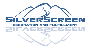 Logo with blue mountains and a winding road, the name 