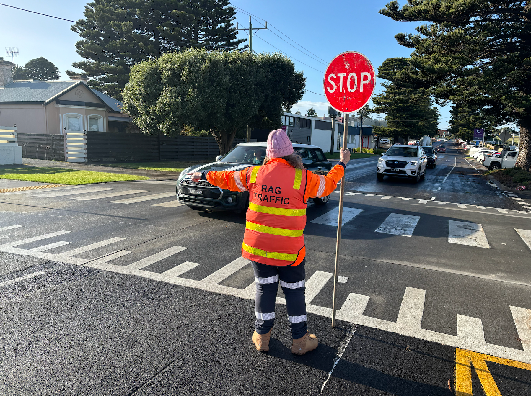 A Construction Site With A Sign That Says Sidewalk Closed — RAG Traffic Management In Warrnambool, VIC
