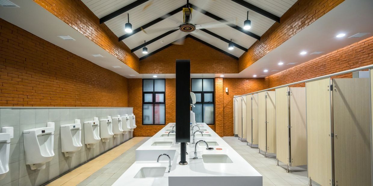 Commercial Bathroom — Plumbers in Harlaxton, QLD