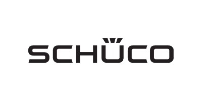 Logo Schüco in nero su sfondo bianco.
