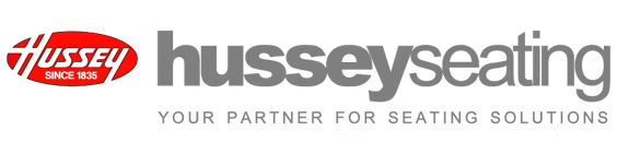 The hussey seating logo is on a white background.