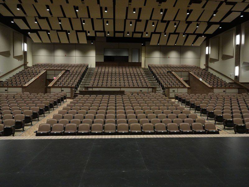 image of school auditorium chairs installation
