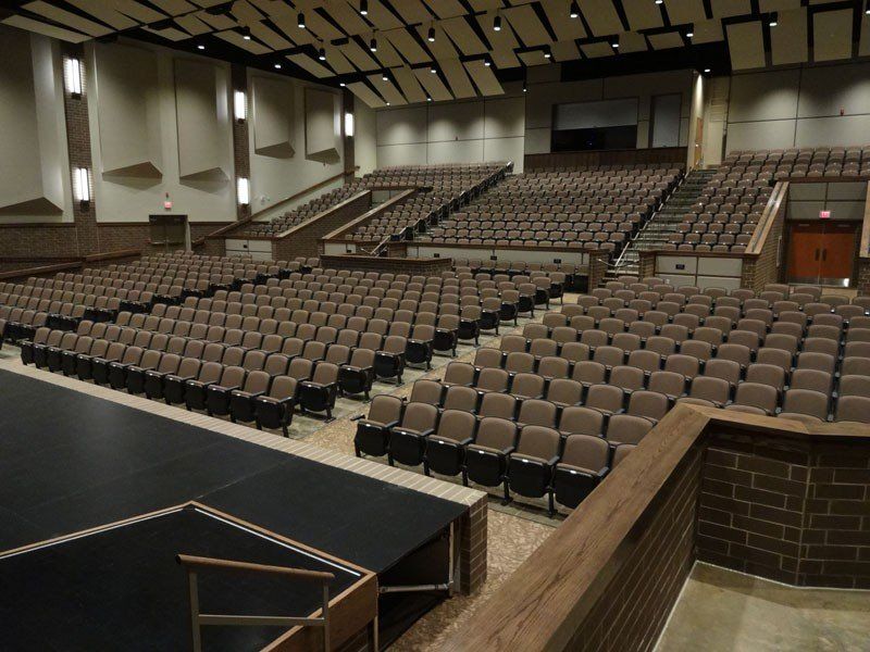 image of school auditorium chairs