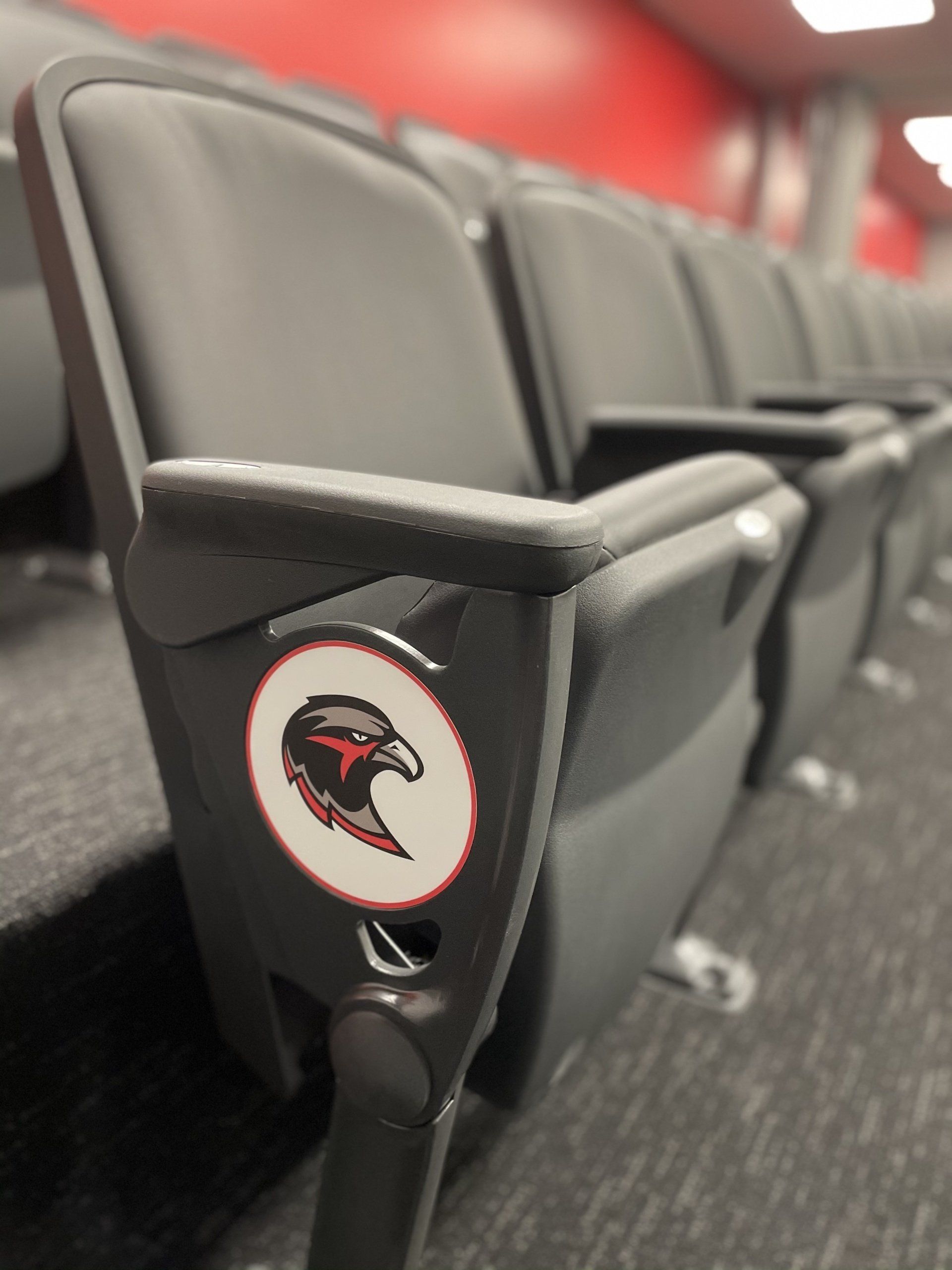 fixed seating with logo