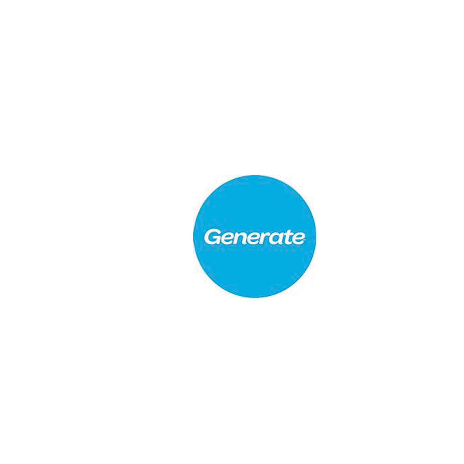 A blue circle with the word generate on it.