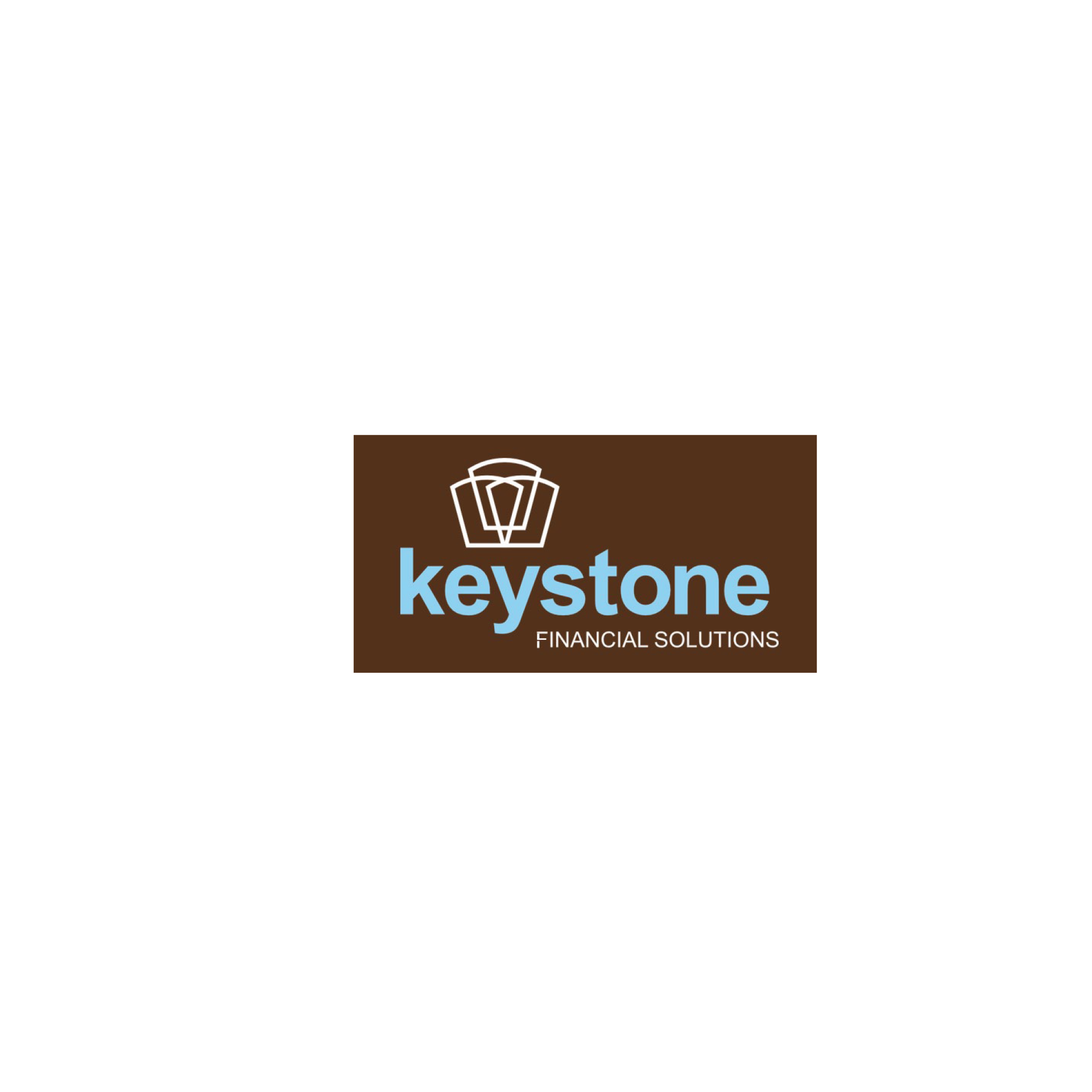 The logo for keystone financial solutions is brown and blue.