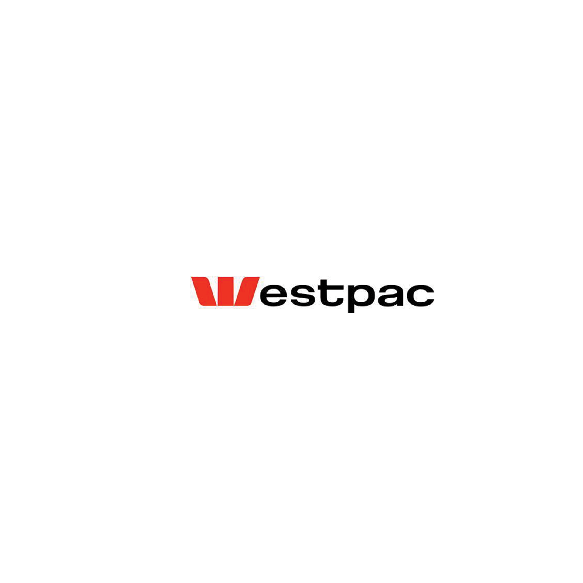 The westpac logo is red and black on a white background.