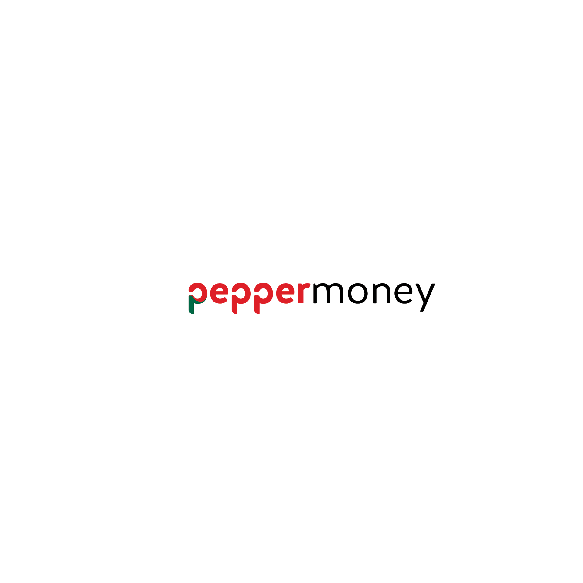 The peppermoney logo is red and green on a white background.