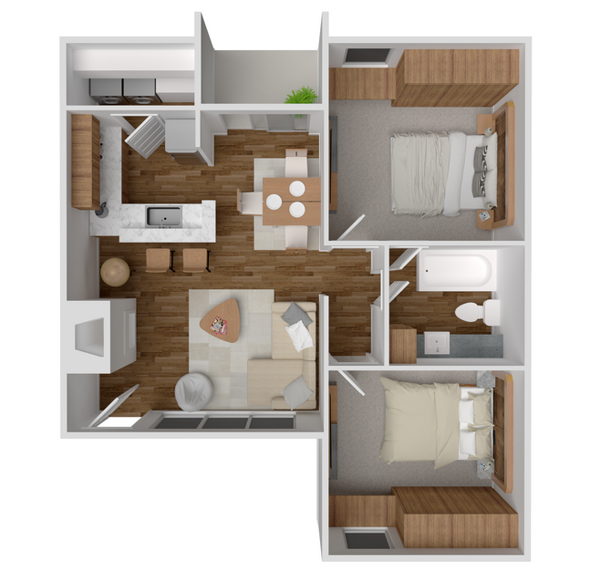 2 Bed, 1 Bath - Value floor plan