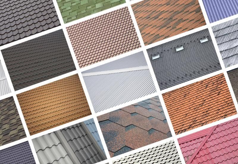 collage of roof styles