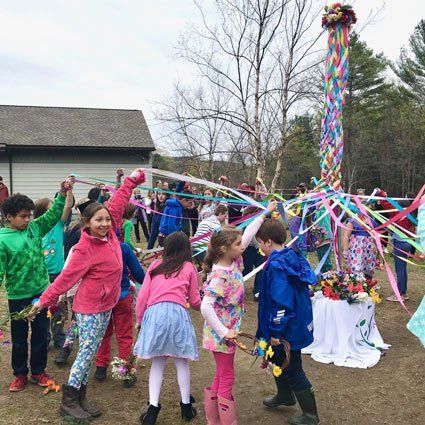 Elementary (grades 1-6) children during May Pole dance