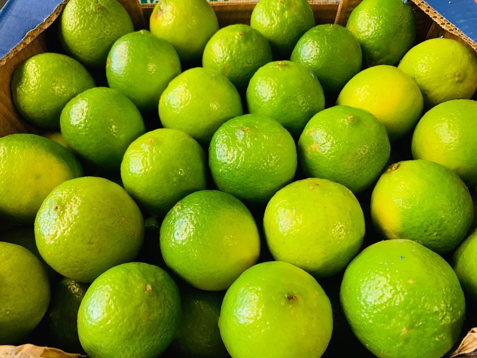 Un mucchio di lime verde brillante che riempiono l'inquadratura