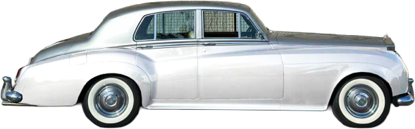 A white limousine with black wheels is on a white background.