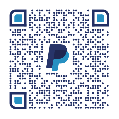 A qr code with a paypal logo on it