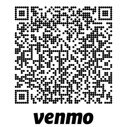 A qr code for venmo is shown on a white background.