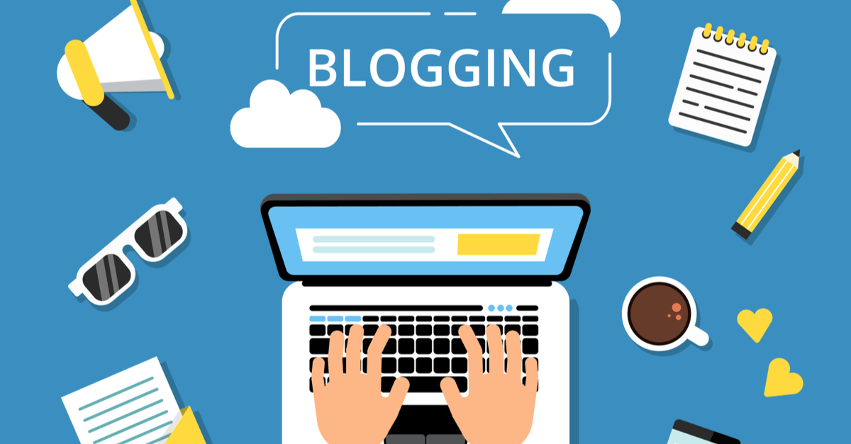 a graphic which say blogging